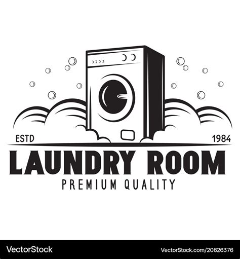 Laundry logo emblem design element Royalty Free Vector Image