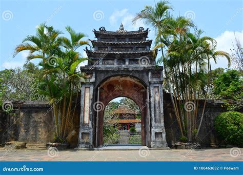 Ancient Gateway at the Royal Mausoleum of Emperor Minh Mang, Hue ...