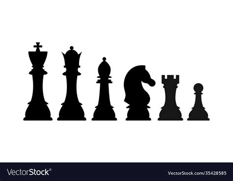 Chess pieces silhouette icon set isolated Vector Image