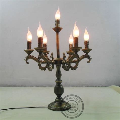 Lighting lamps fashion vintage rustic wrought iron table lamp candle ...