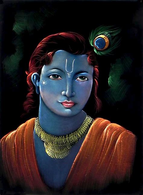 Lord Krishna - Painting on Velvet