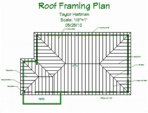 the roof framing plan for a house