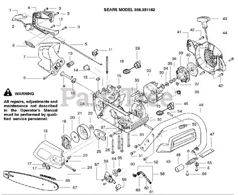 Craftsman 358.351162 - Craftsman Chainsaw Repair Parts Handle and ...