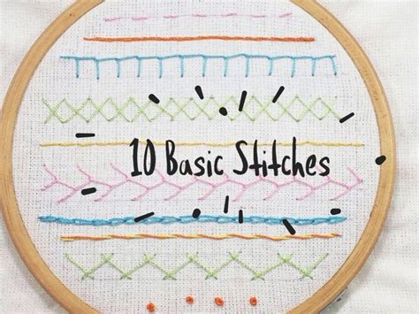 10 Basic Hand Embroidery Stitches for Beginners | Basic hand embroidery ...