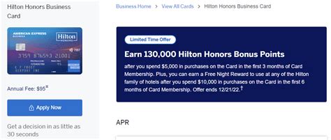 American Express Hilton Honors Business Card: 130k Points + Free Night ...