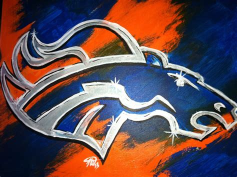 Denver Broncos. 16x20 acrylic on canvas by Natalie Terrell. | Denver ...