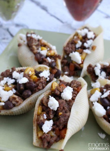 Southwest Tacos Stuffed Pasta Shells with Queso Fresco Cheese