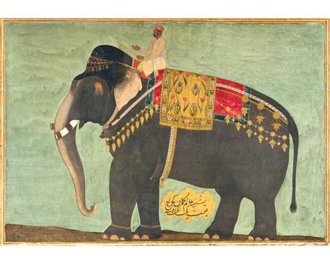 Indian elephant art print Antique royal elephant painting | Etsy