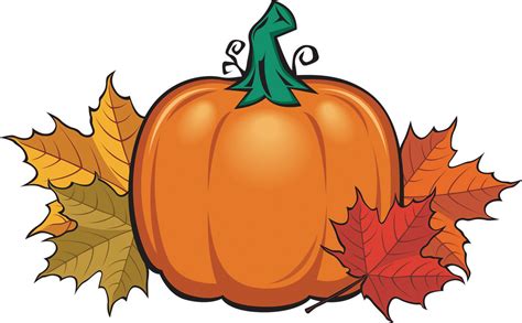 fall pumpkin with leaves - Clip Art Library