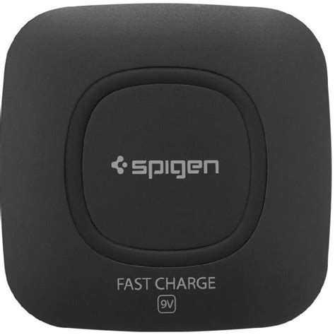 Spigen F301 Wireless Charging Pad, Fast Battery Charging, 9 Watts, Black