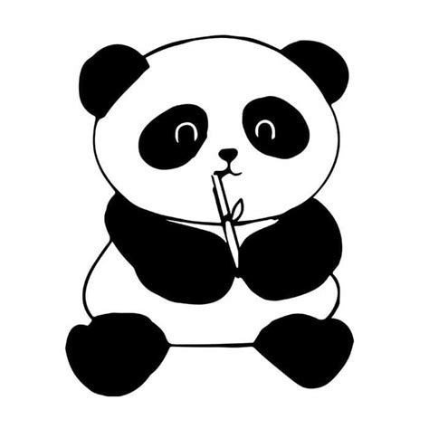 Cute Panda Black White Animal Drawing PNG Sketch Image – VinaFrog