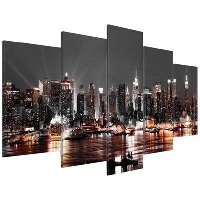 Latitude Run® 5 Pieces/Set Urban Canvas Wall Picture Decor Print Design ...