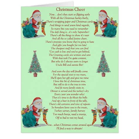 funny christmas poem santa and xmas tree big card | Zazzle.com