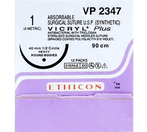 VP 2347 Ethicon Vicryl Absorbable Surgical Suture, For Hospital ...