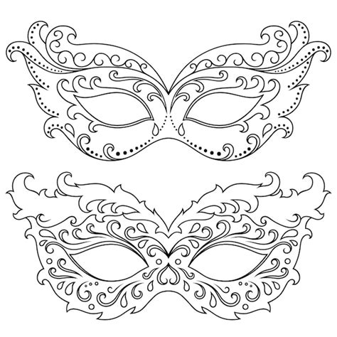 Premium Vector | Set of beautiful festival masks for celebrating ...