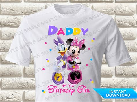 Minnie Mouse and Daisy Duck Daddy of the Birthday Girl Iron on Transfer ...