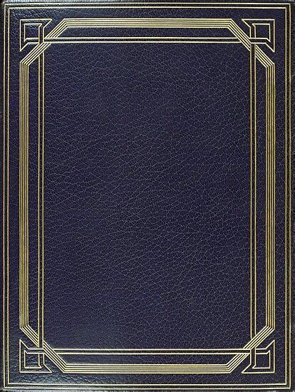 "Blue leather book cover with gold inlay border design " Poster by ...