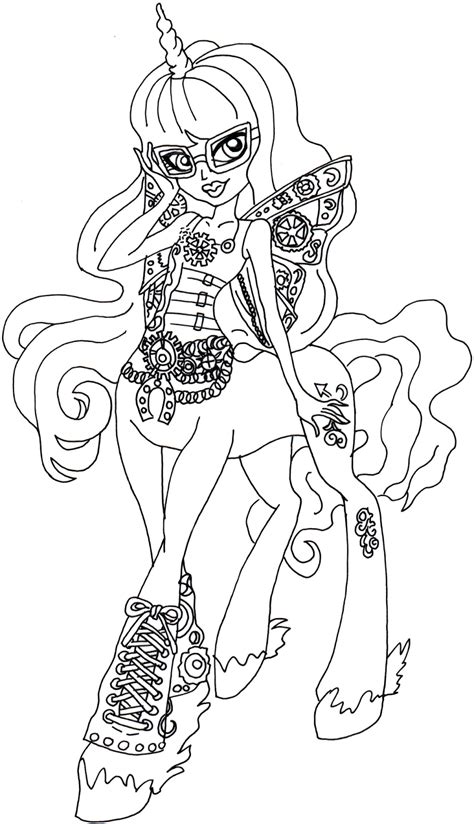 Free Printable Monster High Coloring Pages: Penepole Steamtail Monster ...