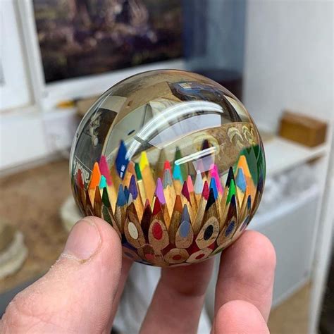 resin sphere with artists pencils @from_the_tree . . . . #thanks # ...