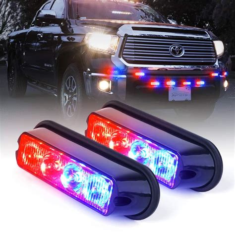 Xprite Red & Blue 4 LED 4 Watt Emergency Vehicle Waterproof Surface ...