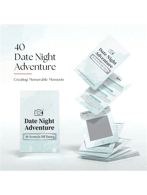 40 Date Night Ideas For Couple, Adventurous Scratch-Off Cards For ...