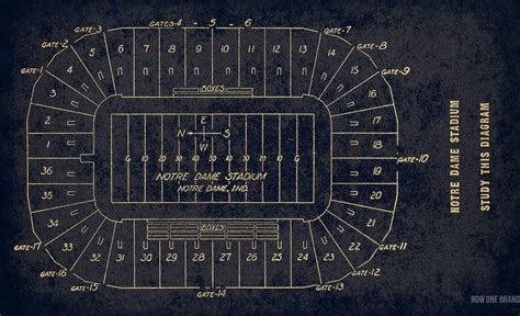 1941 Notre Dame Stadium Map Art - Row One Brand