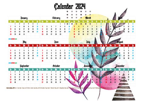 Free Printable 2024 Calendar with Holidays (Premium Template 27482 ...