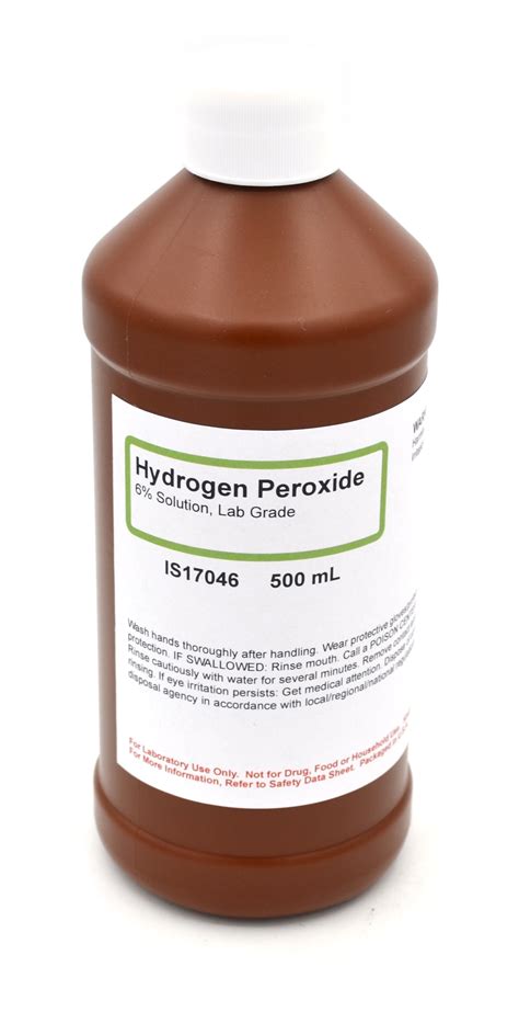 Hydrogen Peroxide 6% Solution, 500mL - Laboratory Grade - The Curated ...