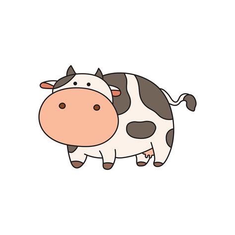 Kids drawing Cartoon Vector illustration cute cow icon Isolated on ...