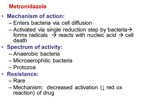 Metronidazole Mechanism Of Action - slideshare