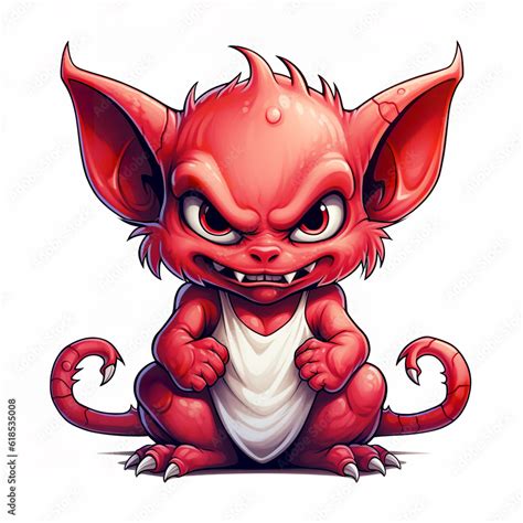 cute red demon cartoon devil vector ai art gen clipart transparent ...