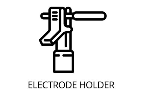 Metal electrode holder icon, outline style