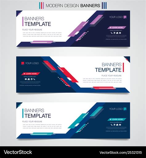 Abstract horizontal business banner template Vector Image