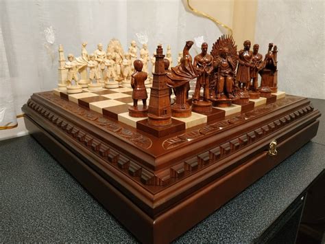 Wooden Chess Set Board With Storage for Chess Pieces Wood - Etsy