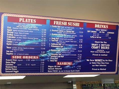 Menu at Point Loma Seafoods restaurant, San Diego