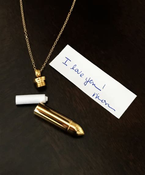 Gold Bullet Secret Message Necklace, 14k Gold Filled Chain, Love Note ...