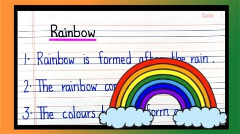 5 lines on rainbow|5 sentences on rainbow|short paragraph on rainbow ...