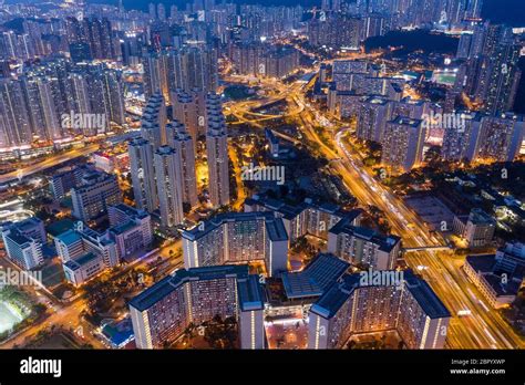 Kowloon Bay, Hong Kong, 16 February 2019: Top down view of Hong Kong ...