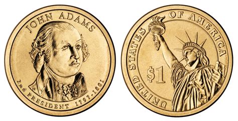 2007 P Presidential Dollar John Adams Golden Dollar Coin Value Prices ...