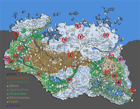 Gold Mine Locations Map