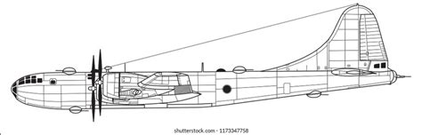 「Boeing B29 Superfortress Outline Vector Drawing」のベクター画像素材（ロイヤリティフリー ...