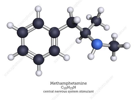 Methamphetamine drug, molecular model - Stock Image - C040/6893 ...