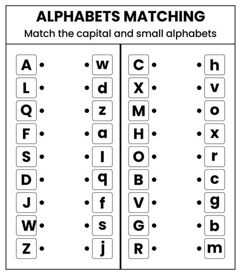 Alphabet Matching Worksheets For Kindergarten Pdf | Letter matching ...