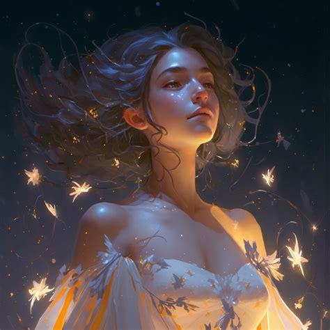 ArtStation - Stellar Enchantress: The Celestial Goddess in a Flowing ...