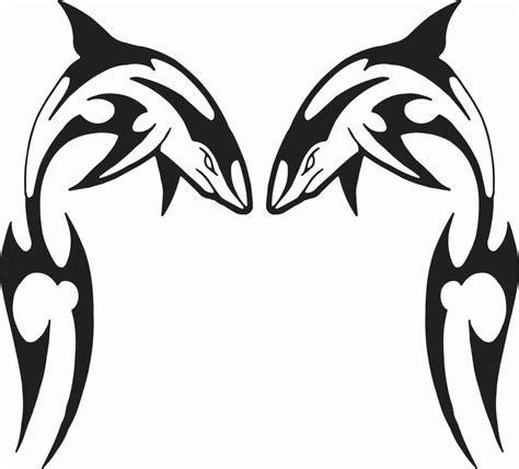 TRIBAL SHARKS PAIR CAR DECAL STICKER - Gympie Stickers