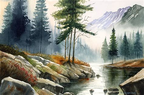 Watercolor painting art by Krzysztof Kowalski