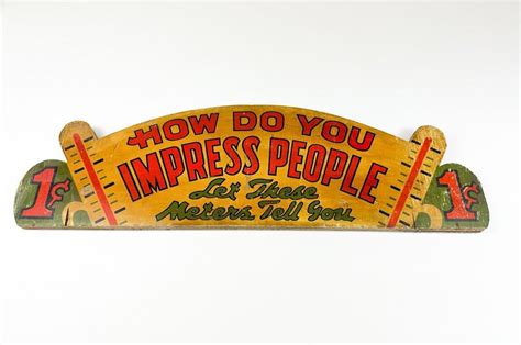 Lot - Vintage Hand-painted Carnival Sign HOW DO YOU IMPRESS PEOPLE 1 DOLLAR