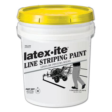 Latex-ite 5 gal. Yellow Line Striping Paint-5040 - The Home Depot