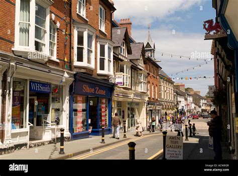 Main shopping street Cardigan town (Aberteifi) Ceredigion Wales UK ...