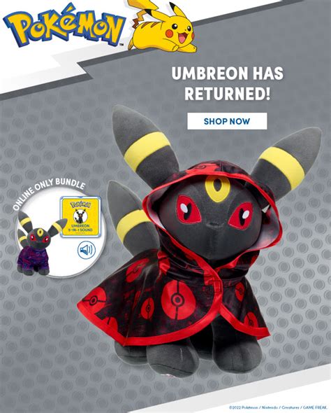 Umbreon is back at Build-a-Bear! Hopefully it'll be in stores and not ...